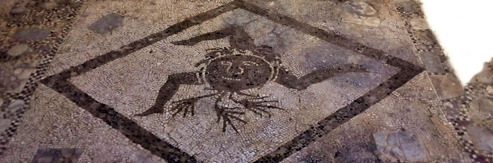 Tyndaris - Mosaico con la Trinacria in una stanza spogliatoio
