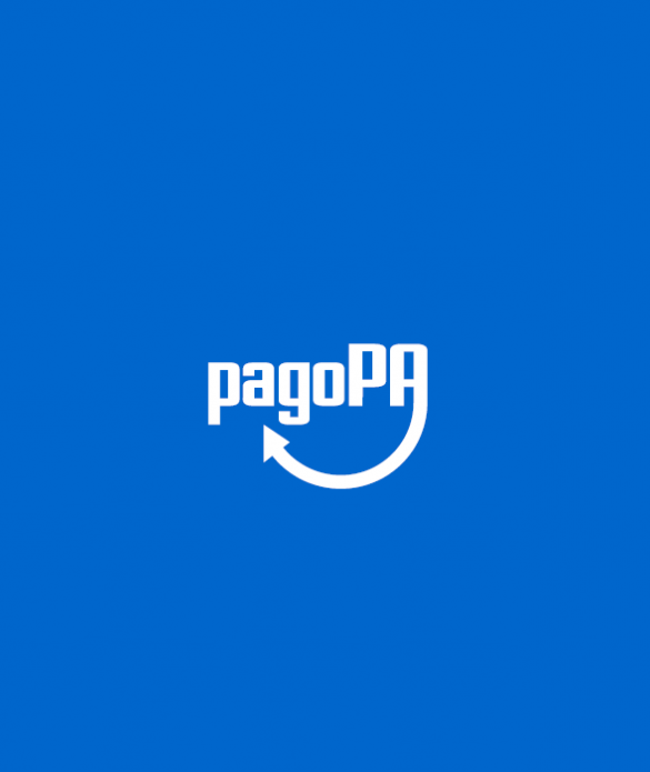 logo pagopa bianco su sfondo blu